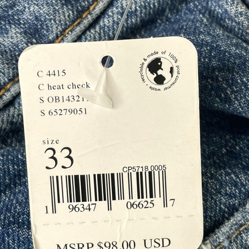 Free People curvy fever pitch boyfriend Jeans Size 33 Denim Blue - Picture 10 of 10